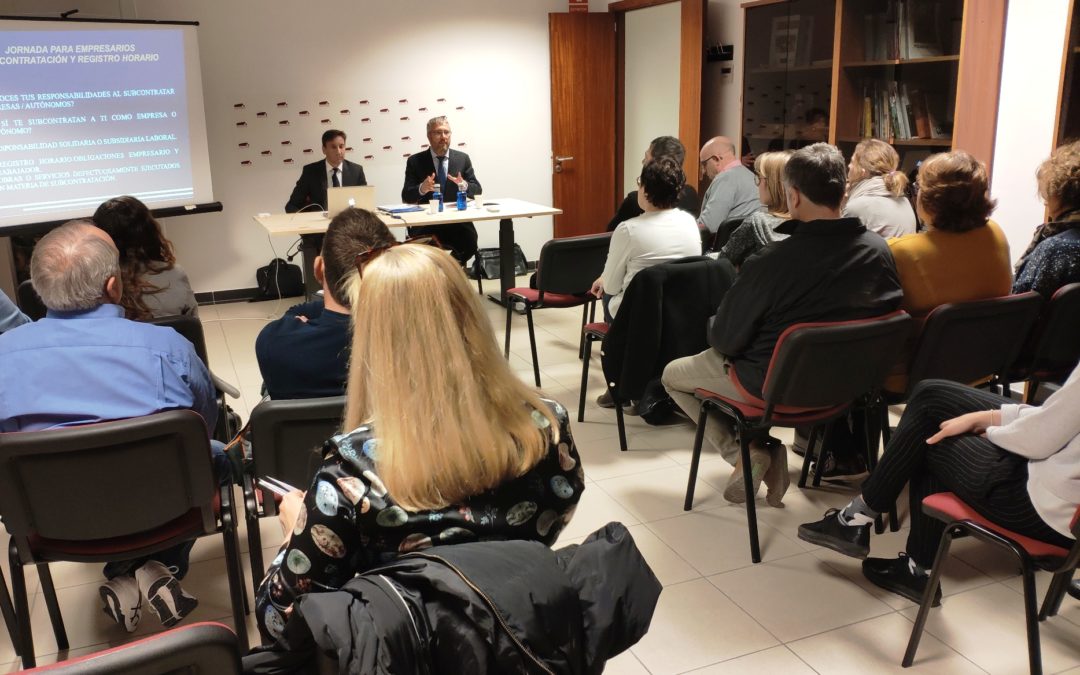 Realitzada jornada sobre SUBCONTRACTACIÓ Riscos i responsabilitats i REGISTRE HORARI